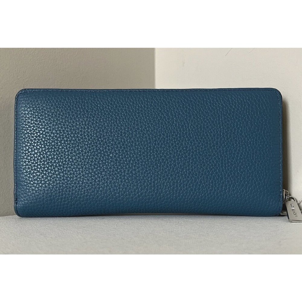 New Michael Kors Jet Set Large Travel Continental wallet Leather Teal - Picture 5 of 5